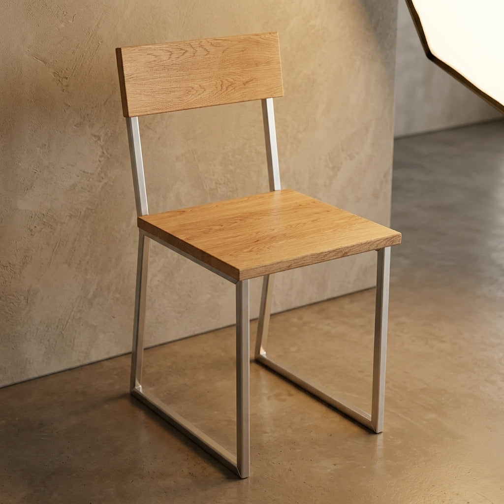 Teak & Stainless Bar Chair, 30 in Seat | KB Fab