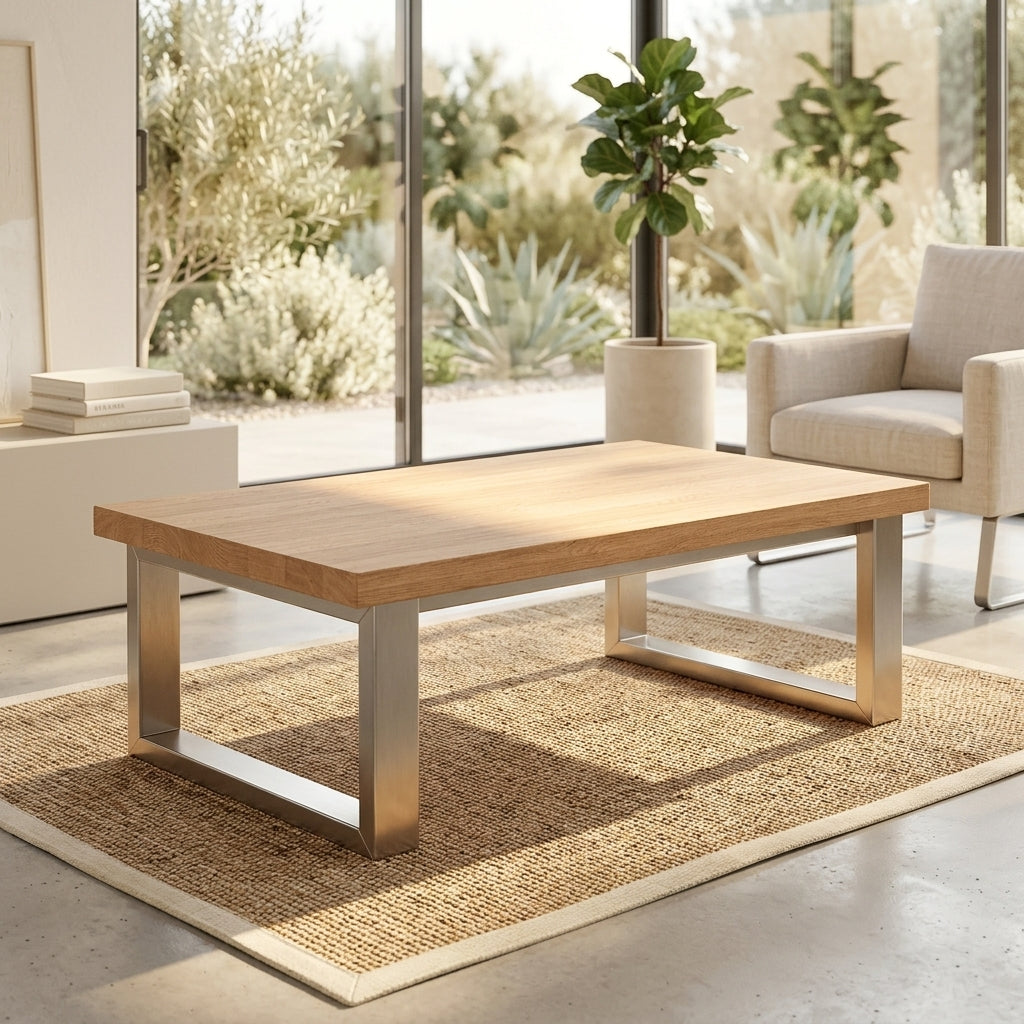 Teak Rectilinear Outdoor Coffee Table, 54 x 30 in